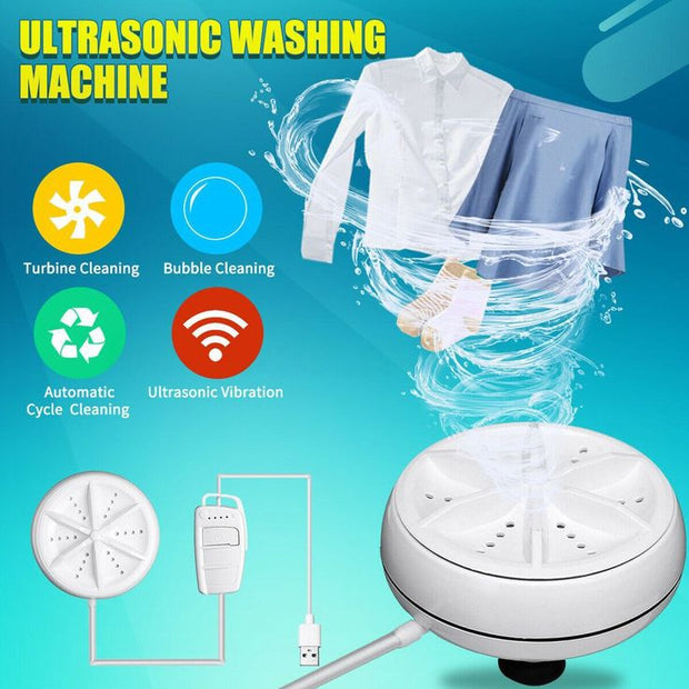 Mini Washing Machine Portable Ultrasonic Turbine Washer