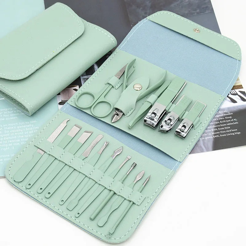 Portable 16-Piece Professional Manicure & Pedicure Kit