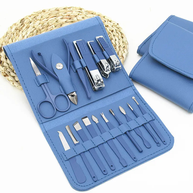 Portable 16-Piece Professional Manicure & Pedicure Kit